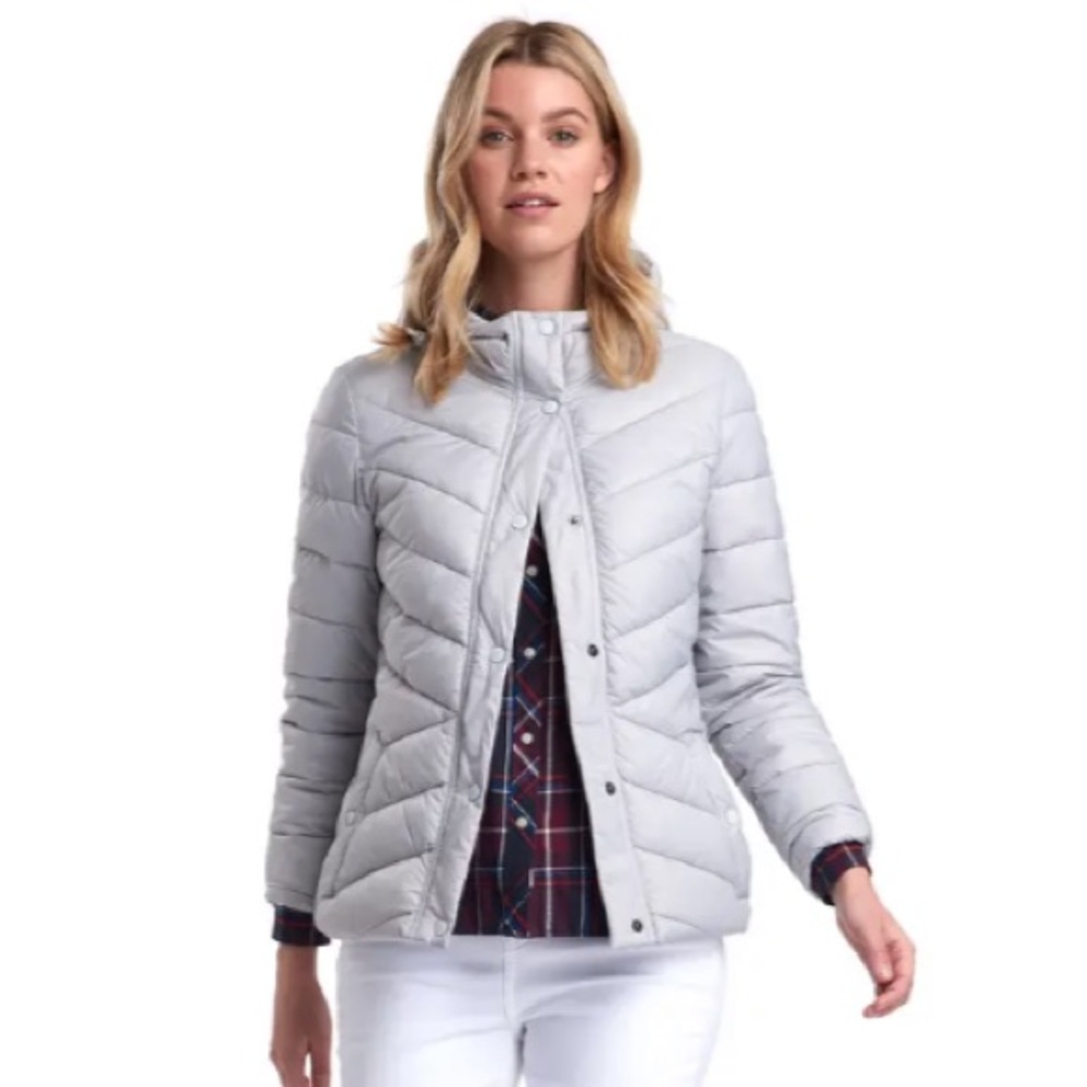 Barbour Light Gray Puffer Jacket